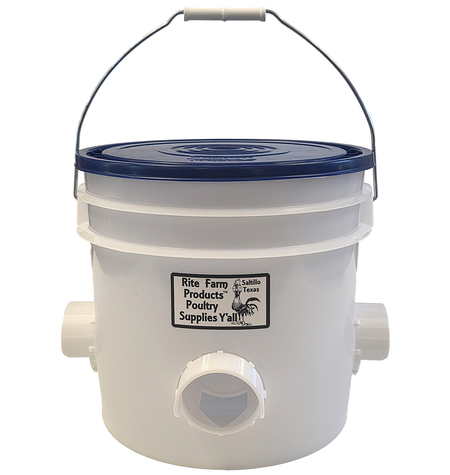 Made In the USA 22 Pound Capacity Automatic Chicken Feeder 4 Port Poultry Feeder