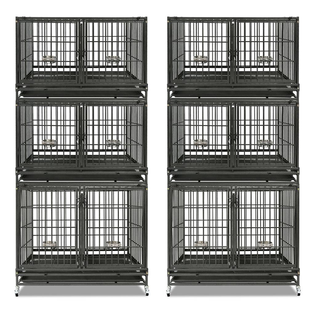 43" Three-Tier Foldable Dog Crate 43TTS