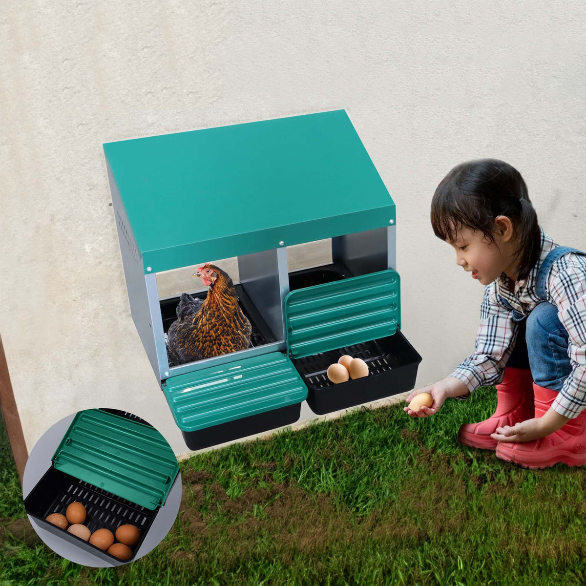 EggHouse Galvanized Nesting Box (Up to 20 Birds)