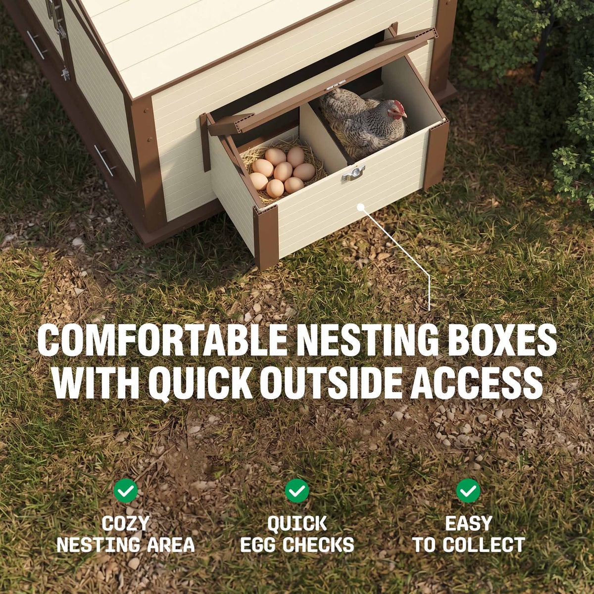 Flock Right Chicken Coop - House with Stand & Run