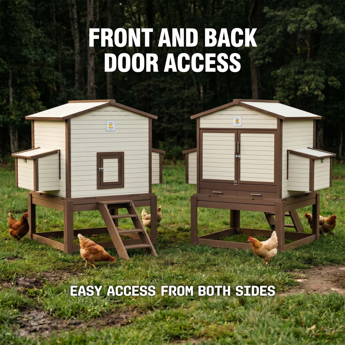 Flock Right Chicken Coop - House with Stand & Run