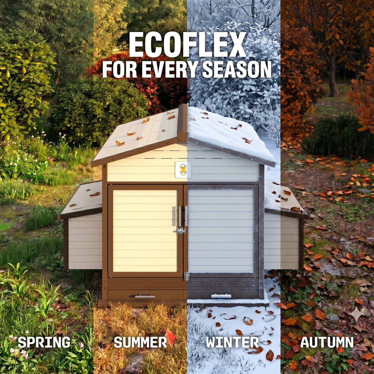 Flock Right Chicken Coop - House with Stand & Run